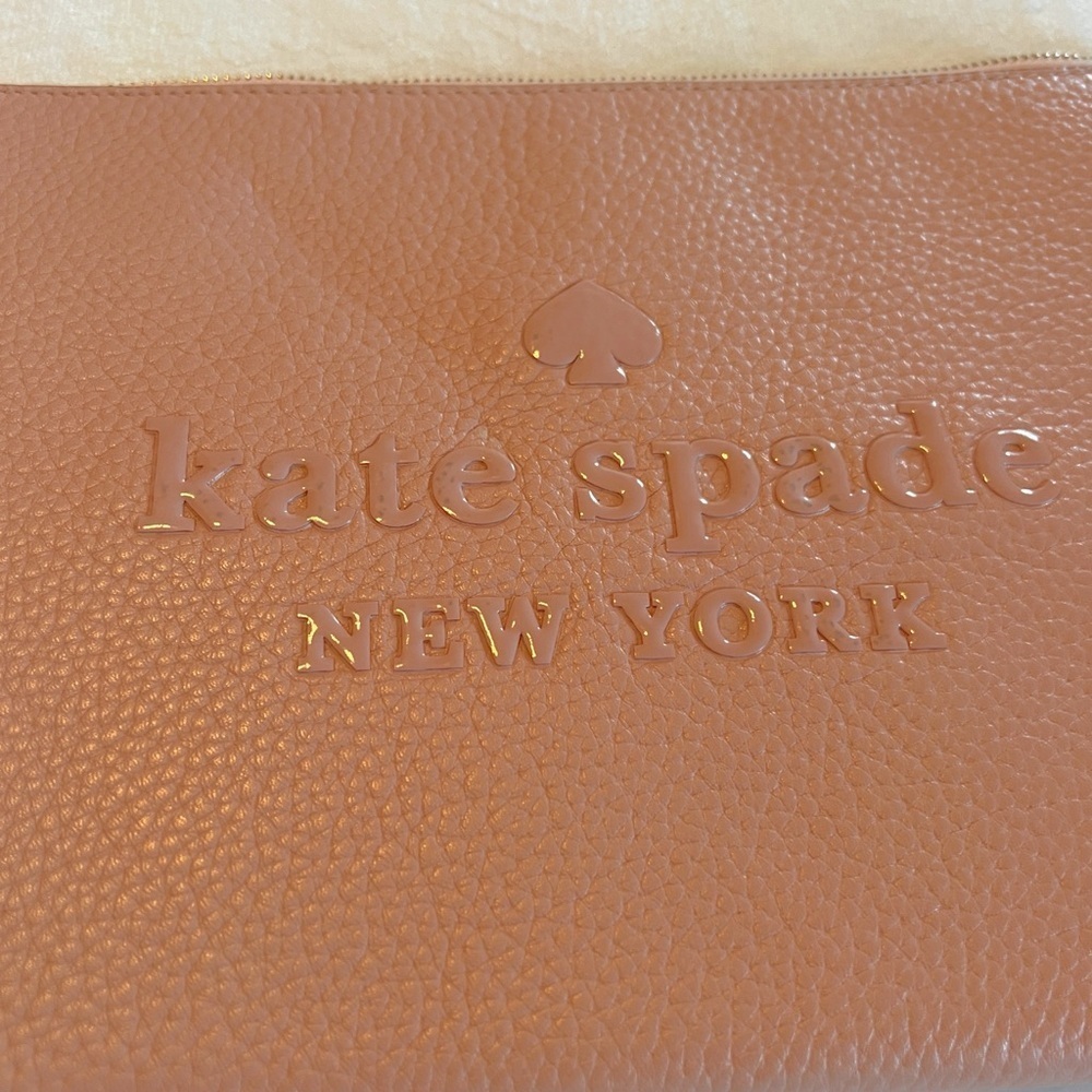 Kate spade ♠️ large tassel pouch logo rose pink - Picture 3 of 9